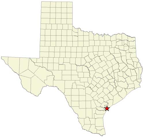 Location of proposed land exchange in relation to the state of Texas