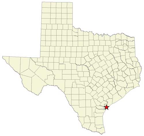 Location of proposed grant easement in relation to the state of Texas