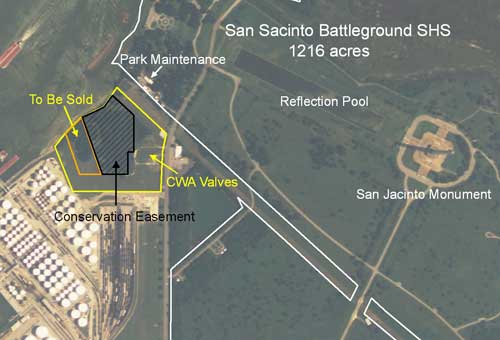 Location of proposed conservation easement in relation to San Jacinto Battlegound SHS