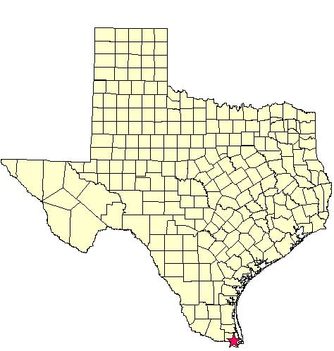 Location of Arroyo Colorado WMA, Cameron County in relation to the State of Texas