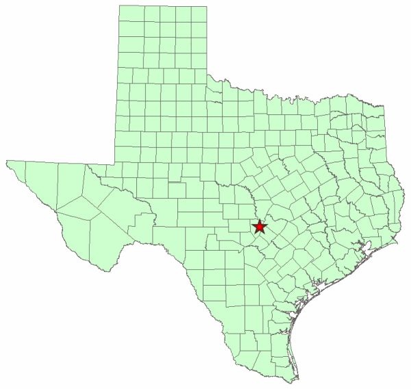 Location Map - Pedernales Falls State Park in Blanco County