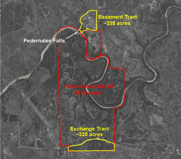 Site Map of Pedernales Falls SP Showing Subject Tracts