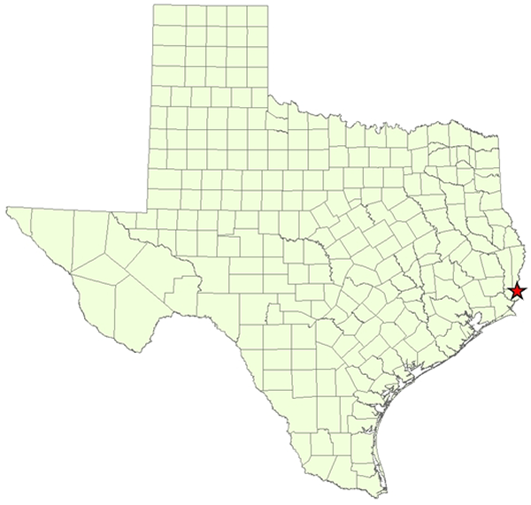 Location Map for Lower Neches WMA in Orange County