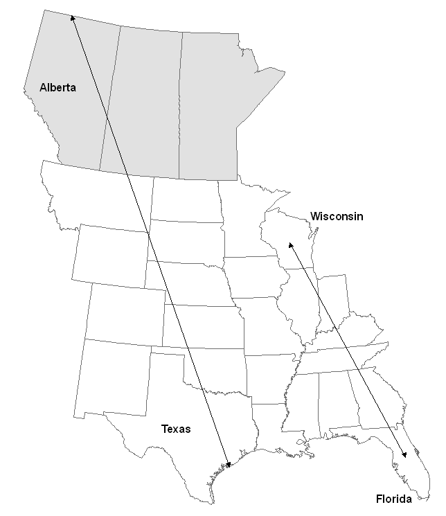 Distribution of the Whooping Crane (Grus
 americana)
