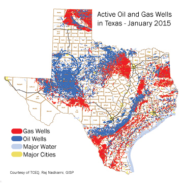 Active Oil and Gas Wells in Texas - January 2015