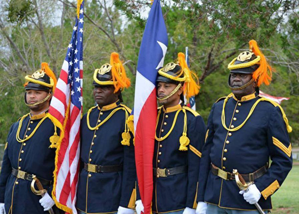 Buffalo Soldiers Color Guard in uniform.