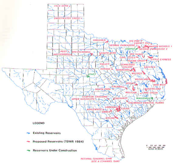 Proposed Reservoirs in Texas